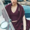 Camiseta de tirantes Real Bra con sujetador integrado y estampado con Airbrush - Burgundy