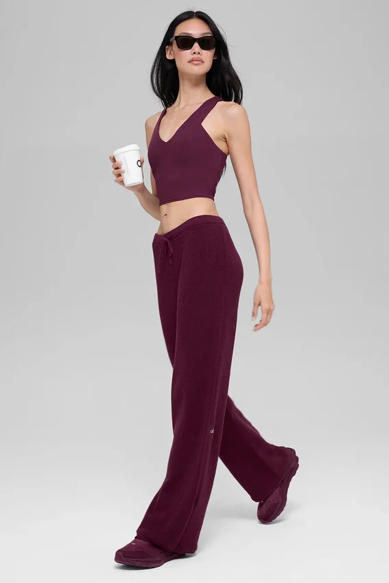 Camiseta de tirantes Real Bra con sujetador integrado y estampado con Airbrush - Burgundy
