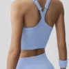 Camiseta de tirantes sin costuras con canalé «Favorite Bra» - Azul Provenza claro