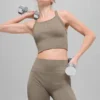 Camiseta de tirantes sin costuras con canalé «Favorite Bra» - Cacao claro