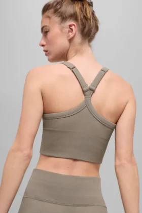 Camiseta de tirantes sin costuras con canalé «Favorite Bra» – Cacao claro