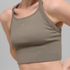 Camiseta de tirantes sin costuras con canalé «Favorite Bra» - Cacao claro