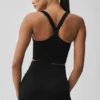 Camiseta de tirantes sin costuras con canalé «Favorite» - Negro