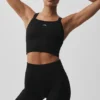 Camiseta de tirantes sin costuras con canalé «Favorite» - Negro