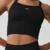 Camiseta de tirantes sin costuras con canalé «Favorite» - Negro