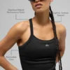Camiseta de tirantes sin costuras con copas integradas «Favorite» de manga larga - Negro