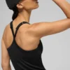 Camiseta de tirantes sin costuras con copas integradas «Favorite» de manga larga - Negro