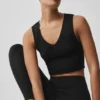 Camiseta de tirantes sin costuras de punto calado - Negro