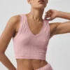 Camiseta de tirantes sin costuras de punto Pointelle - Rosa vintage