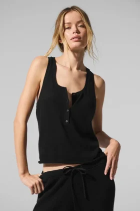 Camiseta de tirantes tipo Henley «Supernatural» - Negro