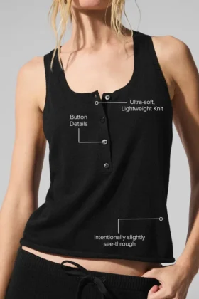 Camiseta de tirantes tipo Henley «Supernatural» – Negro