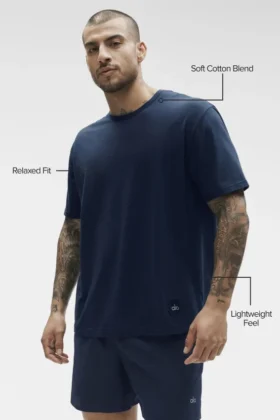 Camiseta Essential de manga corta estilo urbano – Azul marino