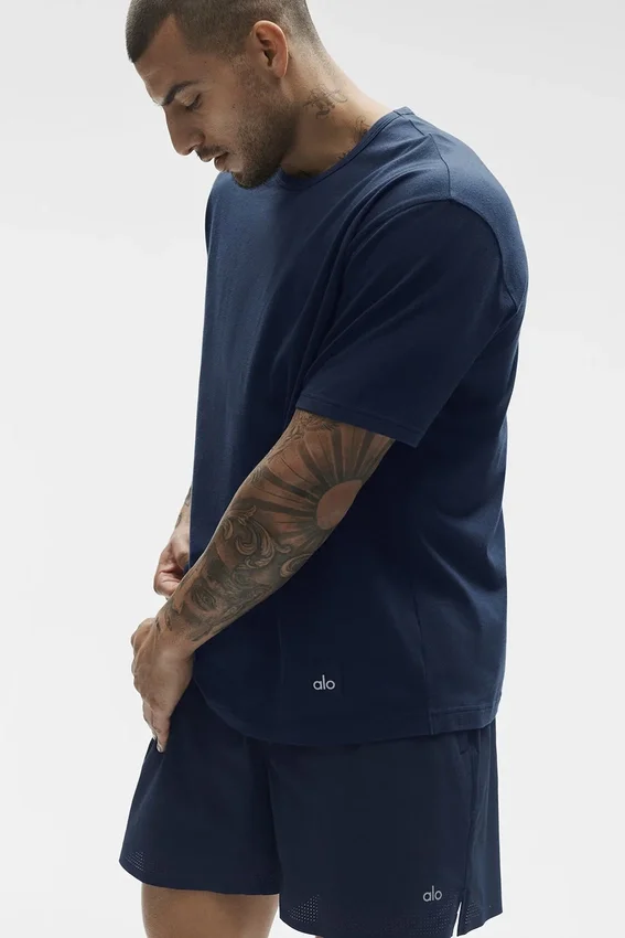 Camiseta Essential de manga corta estilo urbano - Azul marino
