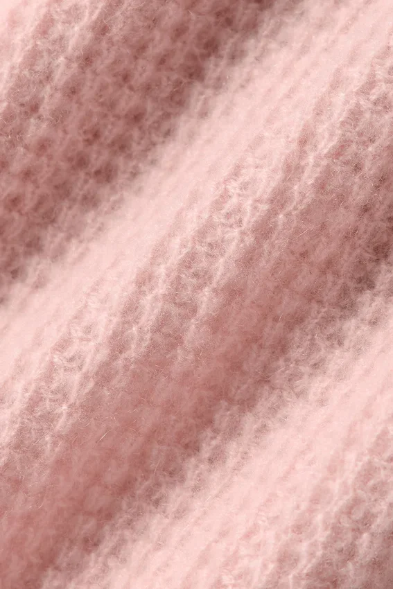 Camiseta polo de cachemira con tejido de panal de felpa — Cuarzo rosa