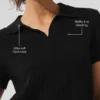Camiseta polo de cachemira con tejido de panal — Negro