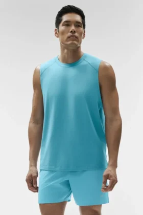 Camiseta sin mangas Alo Vapor Muscle Tank - Blue Breeze