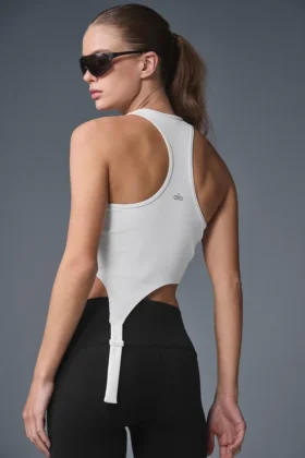Camiseta sin mangas Revelation de Alosoft acanalado – Blanco