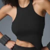 Camiseta sin mangas Revelation de punto acanalado Ribbed Alosoft - Negro