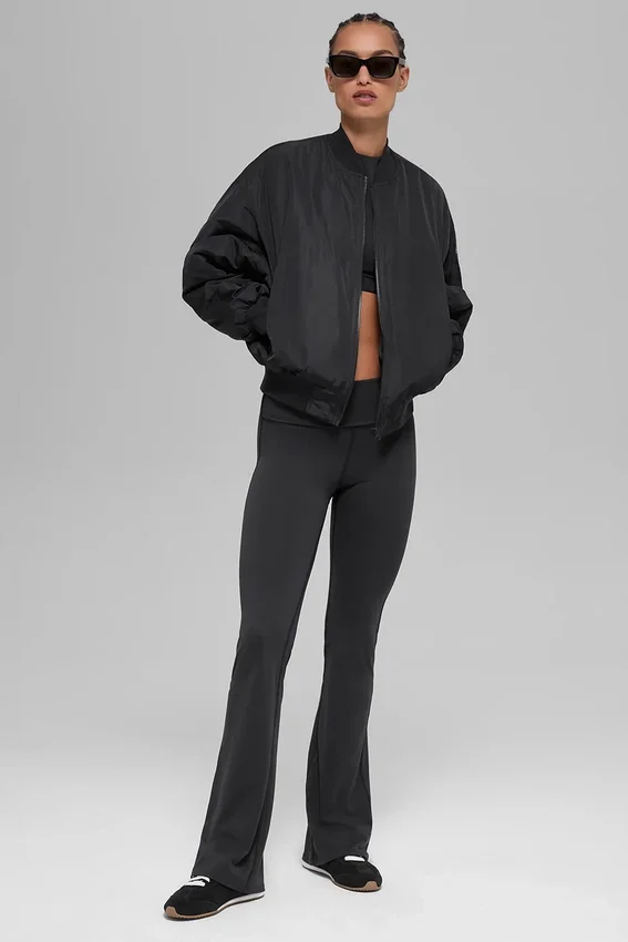 Cazadora bomber Urbanite de piel sintética - Negro/Marfil