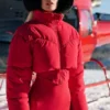 Chaqueta acolchada con corte de corsé «Main Act» - Rojo intenso