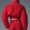 Chaqueta acolchada con corte de corsé «Main Act» - Rojo intenso