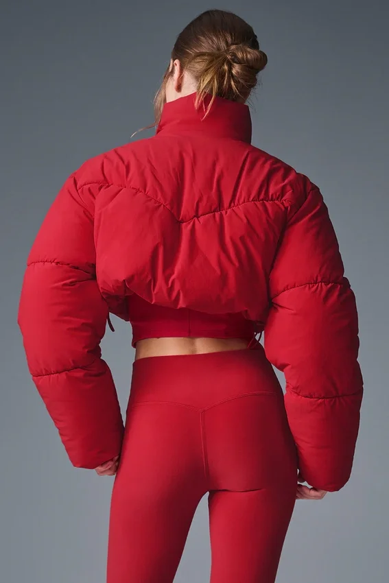 Chaqueta acolchada con corte de corsé «Main Act» - Rojo intenso