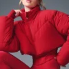 Chaqueta acolchada con corte de corsé «Main Act» - Rojo intenso