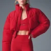 Chaqueta acolchada con corte de corsé «Main Act» - Rojo intenso