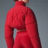 Chaqueta acolchada con corte de corsé «Main Act» - Rojo intenso