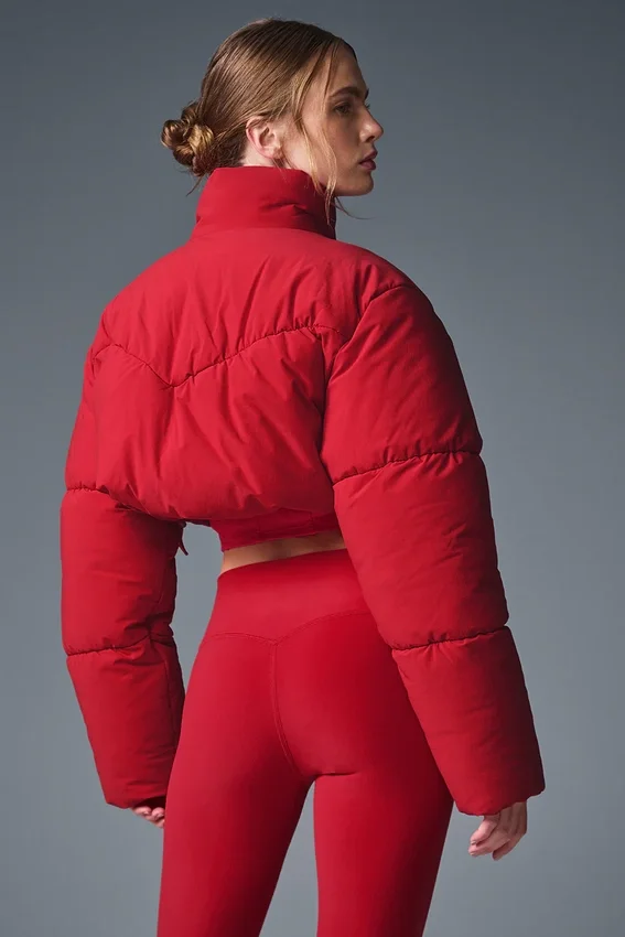 Chaqueta acolchada con corte de corsé «Main Act» - Rojo intenso