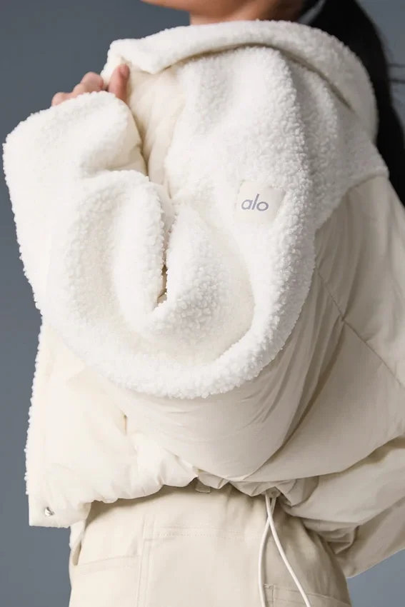 Chaqueta acolchada «Cozy Escape» de sherpa - Marfil/Marfil
