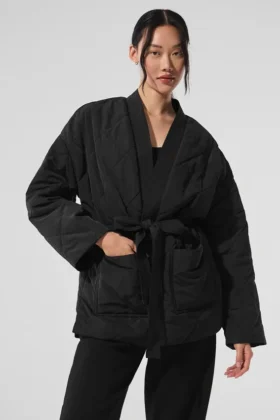 Chaqueta acolchada cruzada «Urbanite» - Negro