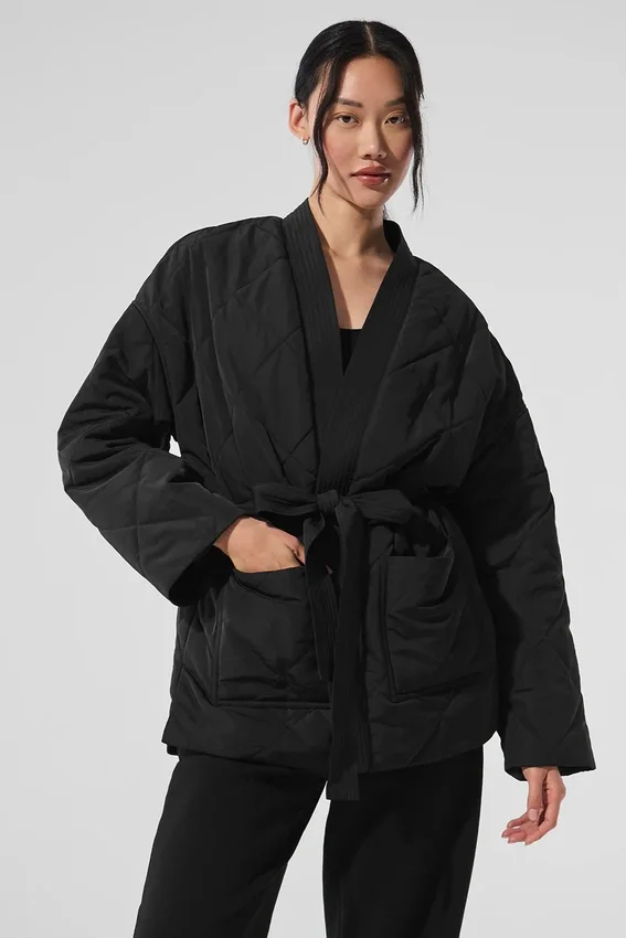 Chaqueta acolchada cruzada «Urbanite» - Negro