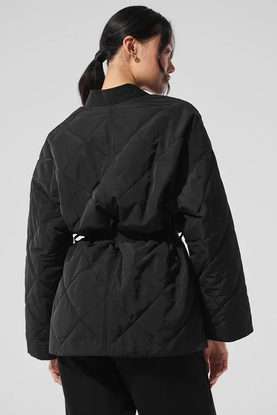 Chaqueta acolchada cruzada «Urbanite» - Negro