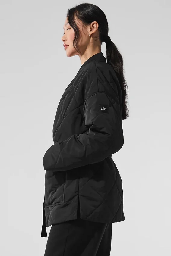 Chaqueta acolchada cruzada «Urbanite» - Negro
