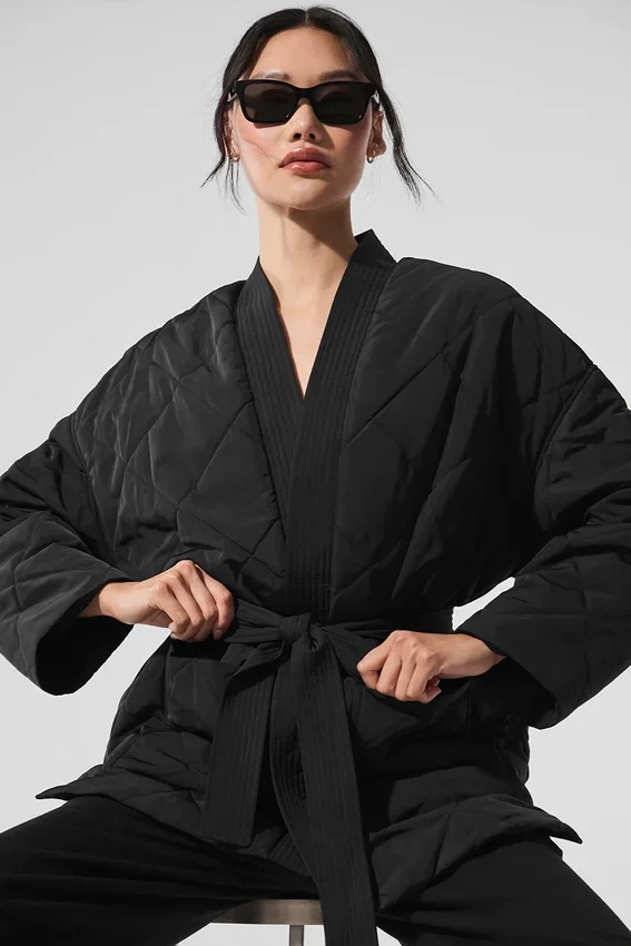 Chaqueta acolchada cruzada «Urbanite» - Negro