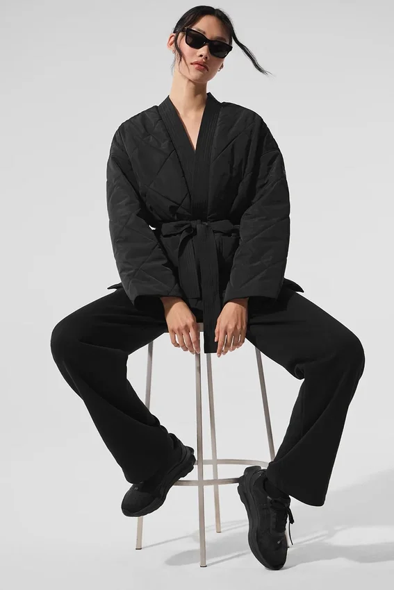 Chaqueta acolchada cruzada «Urbanite» - Negro