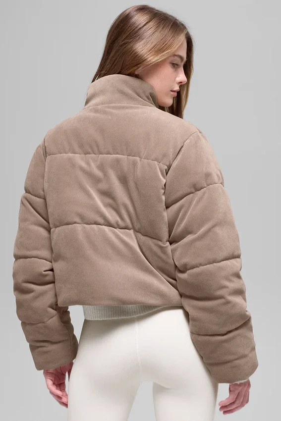 Chaqueta acolchada de micropanera de ensueño - Chai Latte