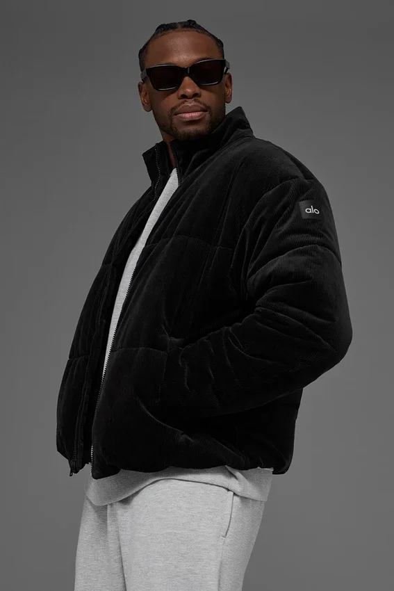 Chaqueta acolchada Stage de pana - Negro