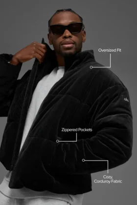 Chaqueta acolchada Stage de pana – Negro