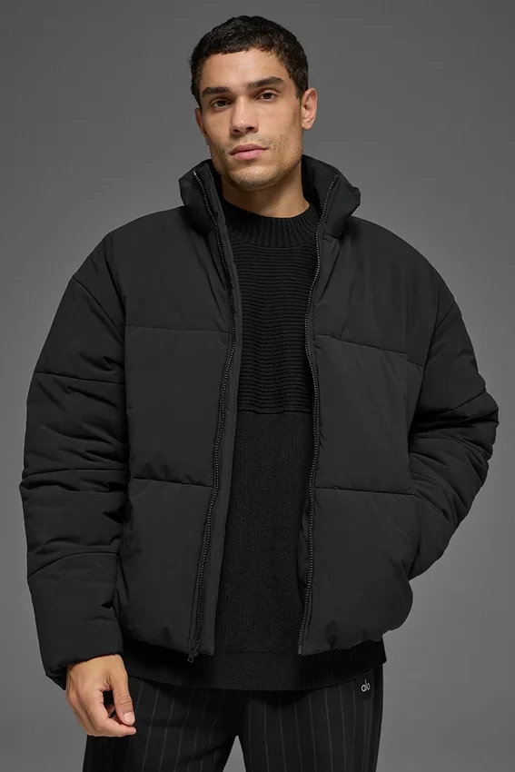 Chaqueta acolchada «Street» de tejido elástico - Negro