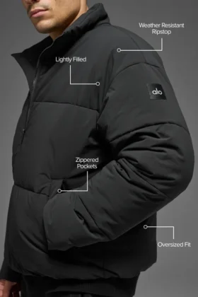 Chaqueta acolchada «Street» de tejido elástico – Negro