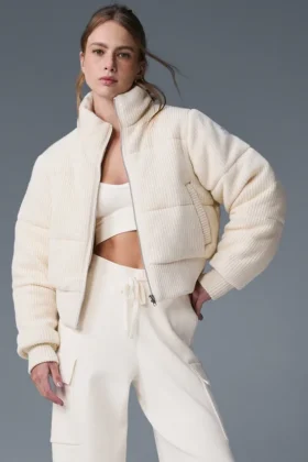 Chaqueta acolchada tipo jersé «Darling» - Marfil