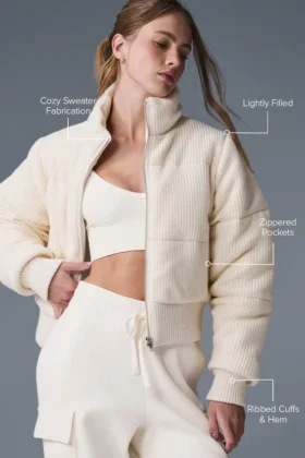 Chaqueta acolchada tipo jersé «Darling» – Marfil