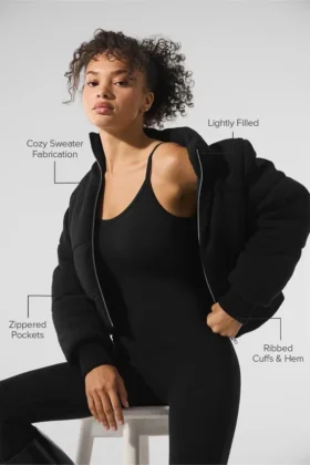 Chaqueta acolchada tipo jersé «Darling» – Negro