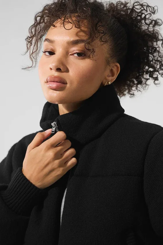 Chaqueta acolchada tipo jersé «Darling» - Negro