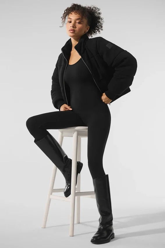 Chaqueta acolchada tipo jersé «Darling» - Negro