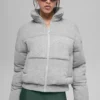 Chaqueta acolchada tipo sudadera - Gris jaspeado deportivo