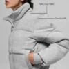 Chaqueta acolchada tipo sudadera - Gris jaspeado deportivo
