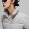 Chaqueta acolchada tipo sudadera - Gris jaspeado deportivo